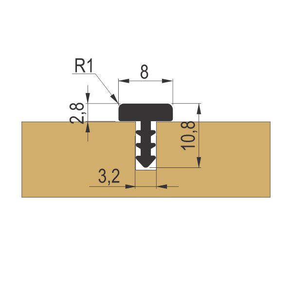VP T 8mm dekorativni profil - Ukopavajući