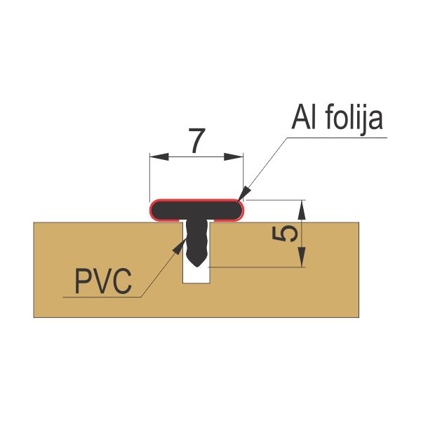 VP T 7mm dekorativni profil - Ukopavajući