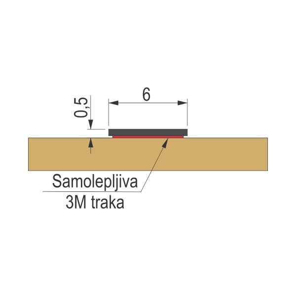 FLAH 6x0.5mm dekorativni profili - Samolepljivi