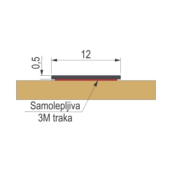 FLAH 12x0.5mm dekorativni profili - Samolepljivi