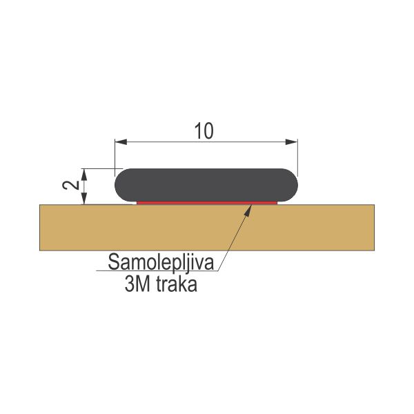 FLAH 10x1.8mm dekorativni profili - Samolepljivi
