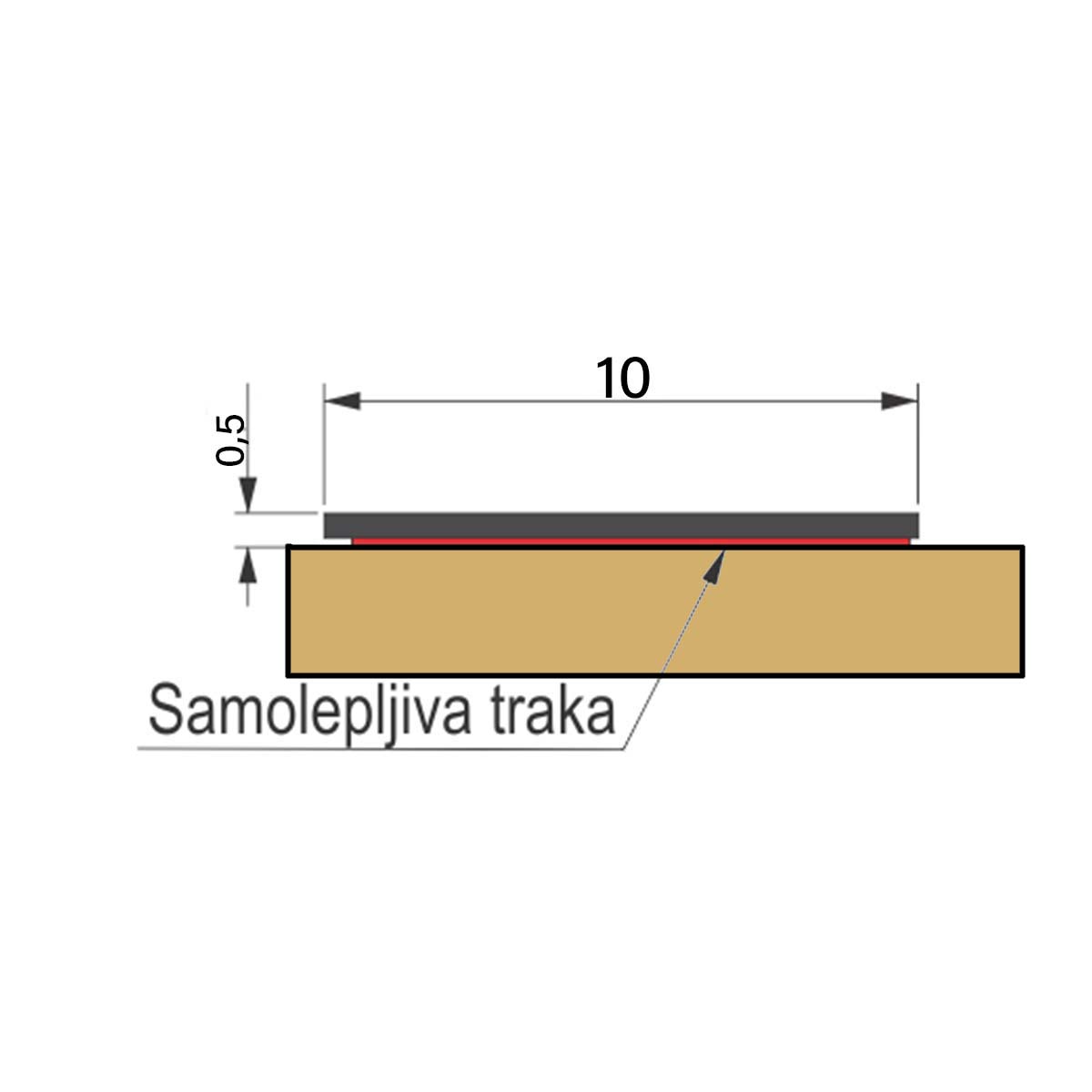 Flah 10x0.5mm dekorativni profil - Samolepljivi