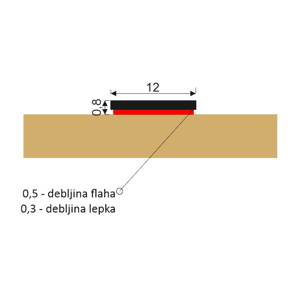 FLAH 12x0.8mm - dekorativni samolepljivi profil rolna