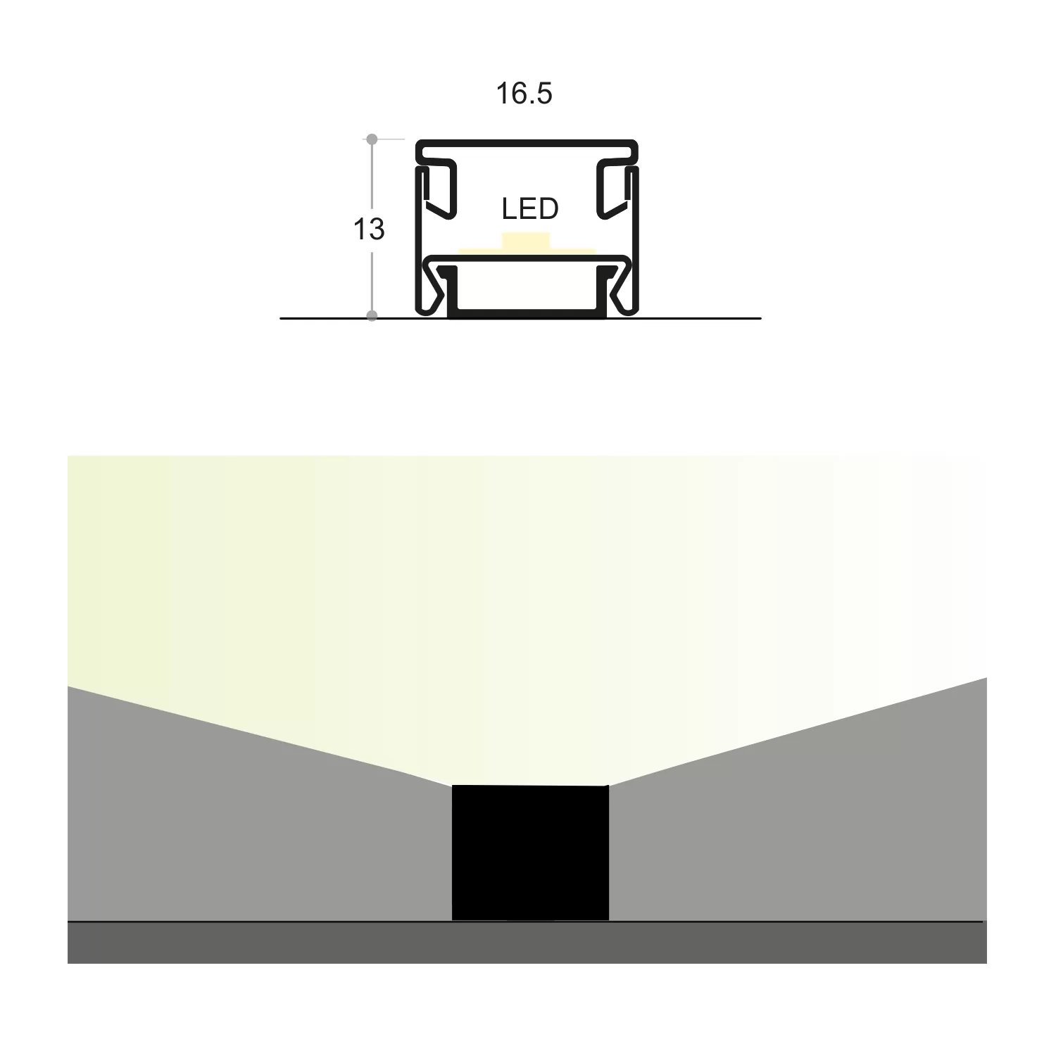 LED N E1 al. profil 3m crni FBS