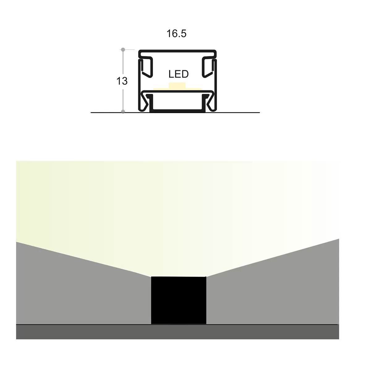 LED N E1 al.profil 3m zlatoFBS