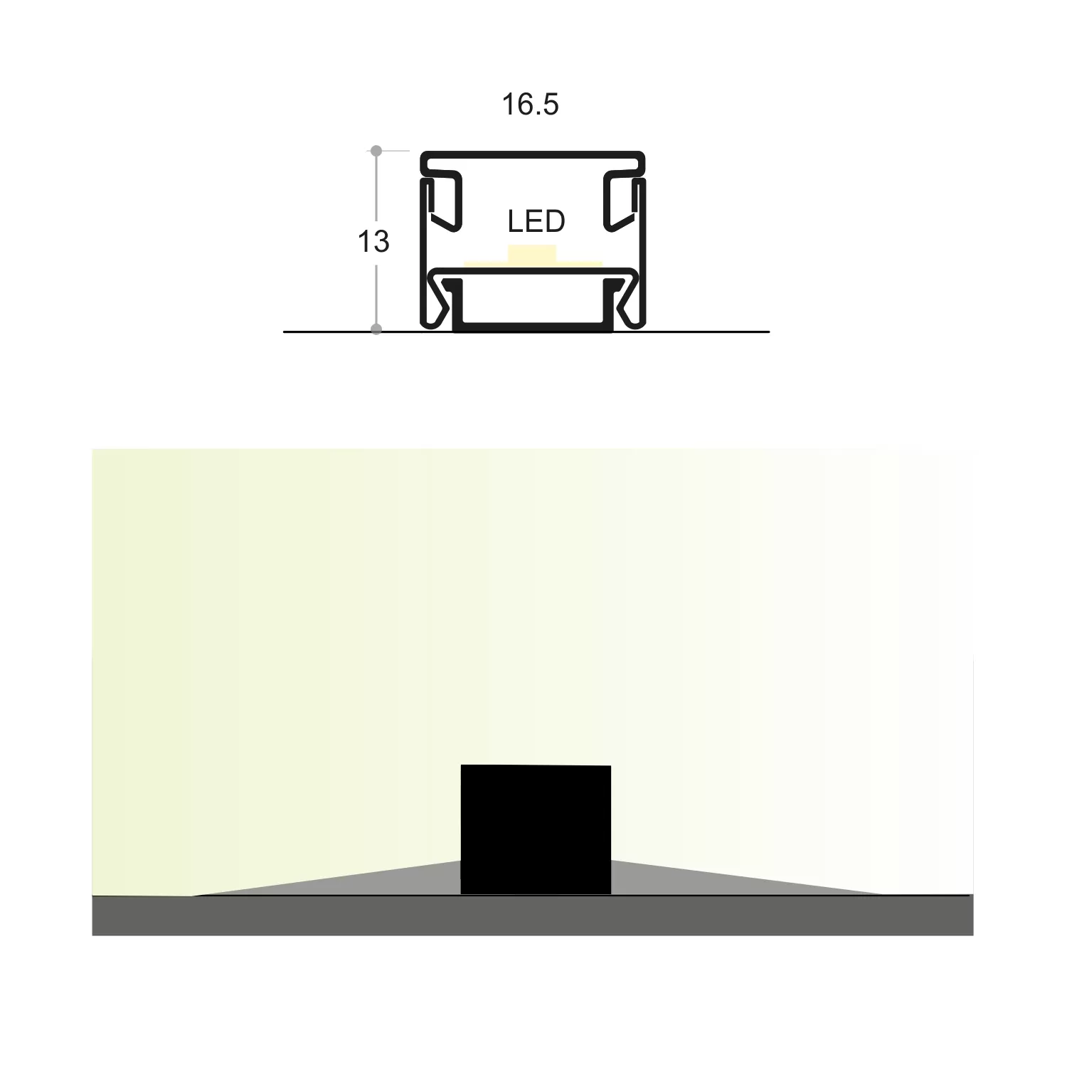LED N WIND al.profil 3m zlato